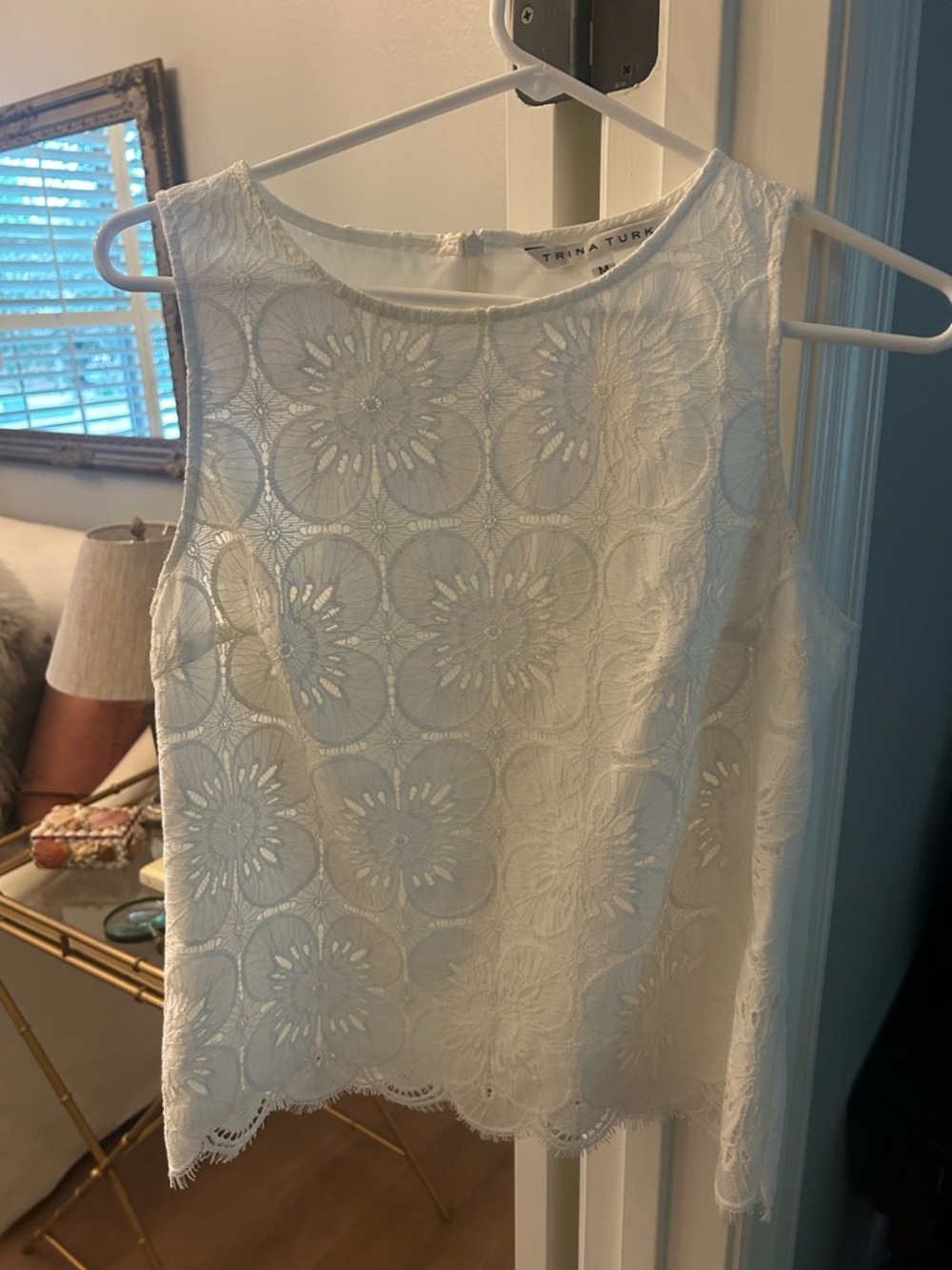 Trina Turk Ivory Floral Lace Camisole
